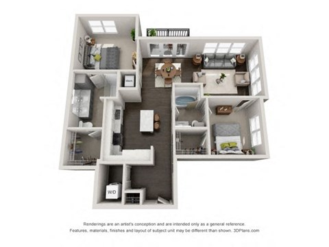 B4 Floor Plan at Marq on Main, Illinois